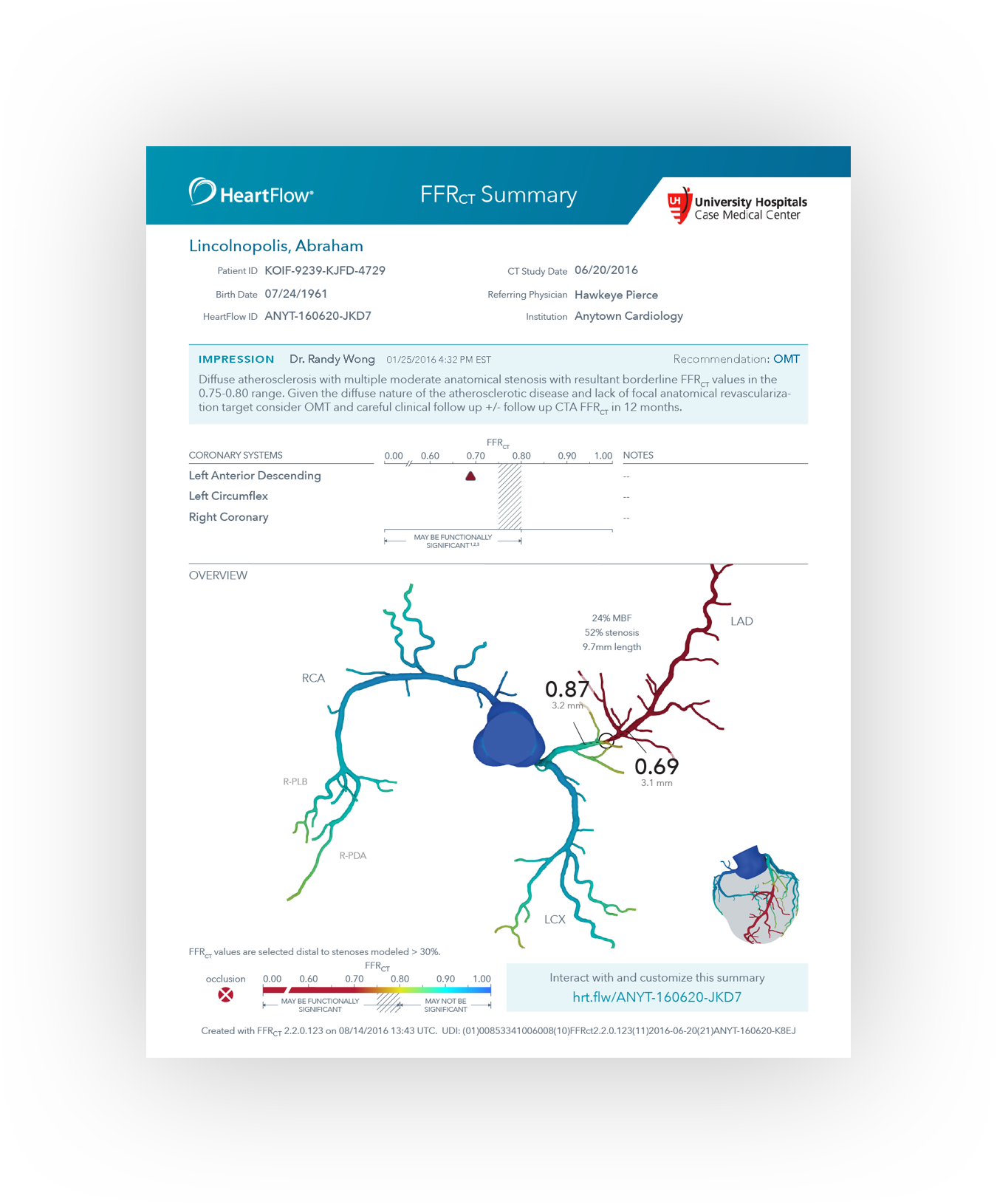 HeartFlow FFRct Summary